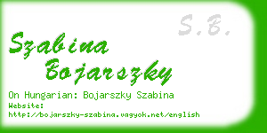 szabina bojarszky business card